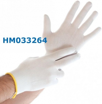 12 Paar Handschuh Nylon-Feinstrick  (Gr. L, 25 cm, weiß, ULTRA FLEX)