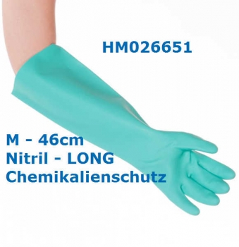 Chemikalienschutzhandschuhe Nitril  (M, PROFESSIONAL - LONG 46cm)