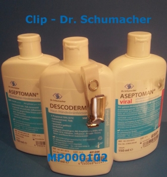 Befestigungsclip für Kittelflasche 150 ml (Dr. Schumacher & Desomed 150ml)