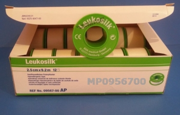 Leukosilk Fixierpflaster 12 Rollen (2,5 cm x 9,2 m, 12 Rollen)