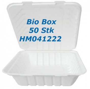 50 Stk Lunchbox - rechteckig :: Naturfaser (22x20x50 cm, Biomaterial)