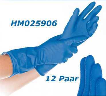 12  Paar Universalhandschuh, blau (XL, 30 cm, blau, Spülhandschuh)
