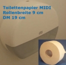 Toilettenpapier Großrolle 2-lagig MIDI (DM-Außen-Ø: 19 cm, Breite ca. 9,5 cm)